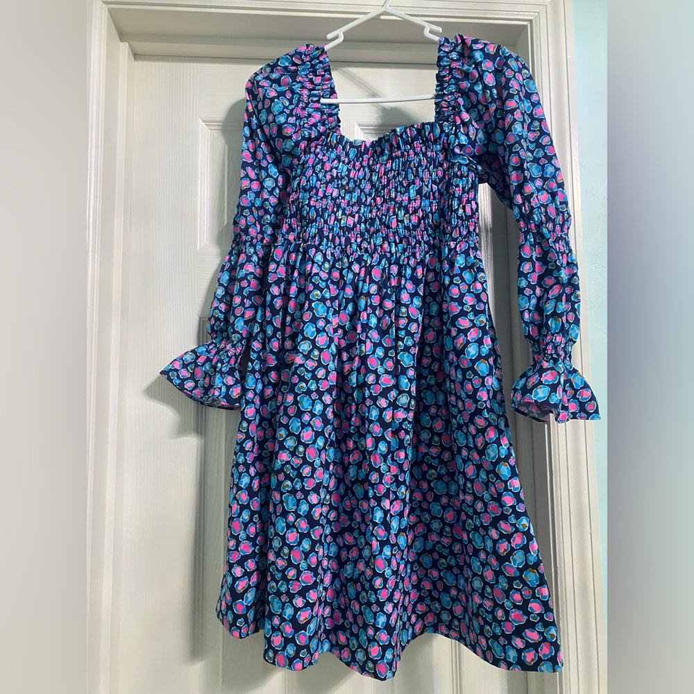 NWT Lilly Pulitzer Beyonca Smocked Mini Dress Sea Breeze Size XS